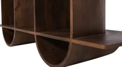 WOOOD Wandregal »Sinne mit Massivmangoholz und abgerundeten Fächern 130 x 35 x 180 cm« Abgerundete Beine, Tragkraft 36 kg, einfach zu montieren