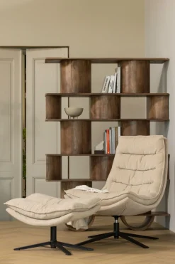 WOOOD Wandregal »Sinne mit Massivmangoholz und abgerundeten Fächern 130 x 35 x 180 cm« Abgerundete Beine, Tragkraft 36 kg, einfach zu montieren