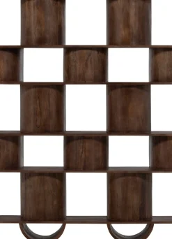 WOOOD Wandregal »Sinne mit Massivmangoholz und abgerundeten Fächern 130 x 35 x 180 cm« Abgerundete Beine, Tragkraft 36 kg, einfach zu montieren