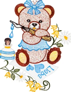 W. Reuter & Sohn - Plauener Spitze® Fensterbild »Teddy« Made in Germany