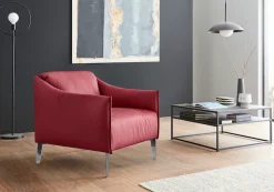 W.SCHILLIG Cocktailsessel »sally Designsessel, Loungesessel, bequem, tolle Verarbeitungsdetails« mit Metall-Winkelfüßen in Chrom glänzend