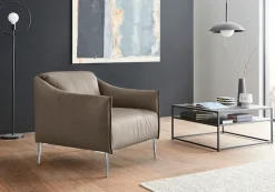 W.SCHILLIG Cocktailsessel »sally Designsessel, Loungesessel, bequem, tolle Verarbeitungsdetails« mit Metallfüßen in Chrom glänzend