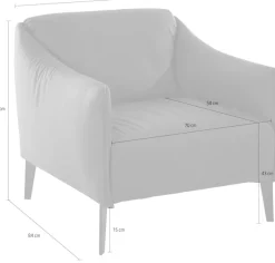 W.SCHILLIG Cocktailsessel »sally Designsessel, zeitlos und bequem, tolle Verarbeitungsdetails« mit Metall-Winkelfüßen in Silber matt