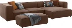 W.SCHILLIG Ecksofa »around-the-block Mega Sofa, viel Platz und hoher Sitzkomfort, L-Form« mit eleganter Biese, mit Federkern, Breite 341 cm