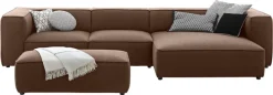 W.SCHILLIG Ecksofa »around-the-block Mega Sofa, viel Platz und hoher Sitzkomfort, L-Form« mit eleganter Biese, mit Federkern, Breite 341 cm