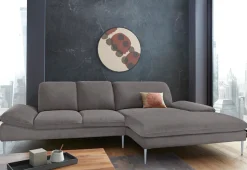 W.SCHILLIG Ecksofa »enjoy&MORE, Designsofa, elegant und bequem, L-Form« mit Sitztiefenverstellung, Füße silber matt, Breite 310 cm
