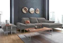 W.SCHILLIG Ecksofa »enjoy&MORE, Designsofa, elegant und bequem, L-Form« mit Sitztiefenverstellung, Füße silber matt, Breite 310 cm