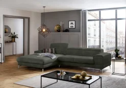 W.SCHILLIG Ecksofa »piedroo, Designsofa mit tollem Sitzkomfort, bequem und elegant, L-Form« Kopfteilverstellung, wahlweise mit Sitztiefenverstellung, Breite 303cm