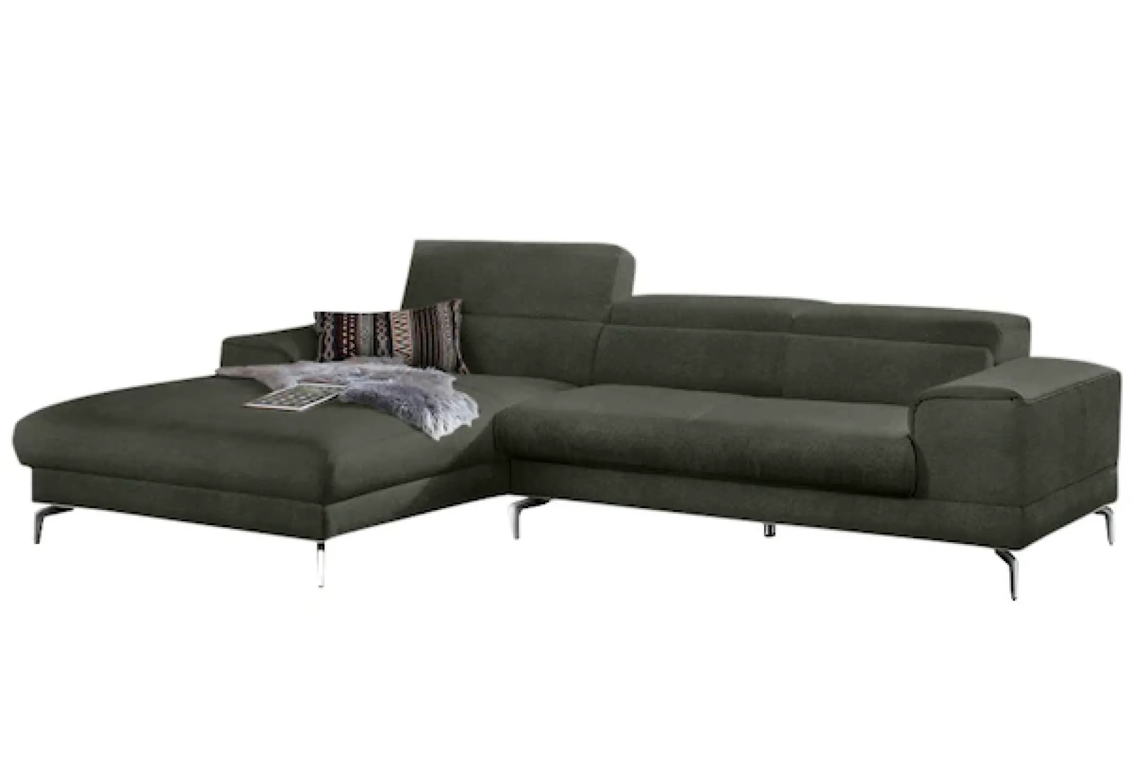 W.SCHILLIG Ecksofa »piedroo, Designsofa mit tollem Sitzkomfort, bequem und elegant, L-Form« Kopfteilverstellung, wahlweise mit Sitztiefenverstellung, Breite 303cm