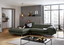 W.SCHILLIG Ecksofa »piedroo, Designsofa mit tollem Sitzkomfort, bequem und elegant, L-Form« Kopfteilverstellung, wahlweise mit Sitztiefenverstellung, Breite 303cm