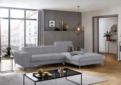 W.SCHILLIG Ecksofa »piedroo, Designsofa mit tollem Sitzkomfort, bequem und elegant, L-Form« Kopfteilverstellung, wahlweise mit Sitztiefenverstellung, Breite 303cm