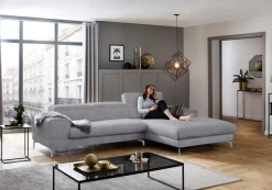 W.SCHILLIG Ecksofa »piedroo, Designsofa mit tollem Sitzkomfort, bequem und elegant, L-Form« Kopfteilverstellung, wahlweise mit Sitztiefenverstellung, Breite 303cm