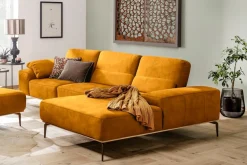 W.SCHILLIG Ecksofa »run, Designsofa mit tollem Sitzkomfort, bequem, L-Form« mit Holzsockel, Füße in Bronze pulverbeschichtet, Breite 319 cm