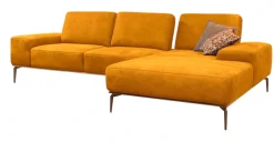 W.SCHILLIG Ecksofa »run, Designsofa mit tollem Sitzkomfort, bequem, L-Form« mit Holzsockel, Füße in Bronze pulverbeschichtet, Breite 319 cm