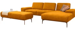 W.SCHILLIG Ecksofa »run, Designsofa mit tollem Sitzkomfort, bequem, L-Form« mit Holzsockel, Füße in Bronze pulverbeschichtet, Breite 319 cm