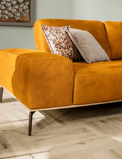 W.SCHILLIG Ecksofa »run, Designsofa mit tollem Sitzkomfort, bequem, L-Form« mit Holzsockel, Füße in Bronze pulverbeschichtet, Breite 319 cm