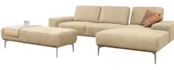 W.SCHILLIG Ecksofa »run, Designsofa mit tollem Sitzkomfort, bequem, L-Form« mit elegantem Holzsockel, Füße in Silber matt, Breite 319 cm