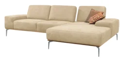 W.SCHILLIG Ecksofa »run, Designsofa mit tollem Sitzkomfort, bequem, L-Form« mit elegantem Holzsockel, Füße in Silber matt, Breite 319 cm