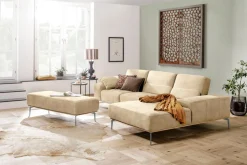 W.SCHILLIG Ecksofa »run, Designsofa mit tollem Sitzkomfort, bequem, L-Form« mit elegantem Holzsockel, Füße in Silber matt, Breite 319 cm