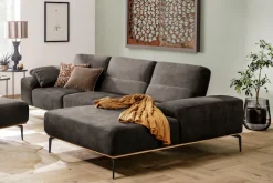 W.SCHILLIG Ecksofa »run, Designsofa mit tollem Sitzkomfort, bequem, L-Form« mit Holzsockel, Füße in Schwarz pulverbeschichtet, Breite 319 cm