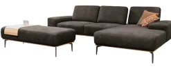 W.SCHILLIG Ecksofa »run, Designsofa mit tollem Sitzkomfort, bequem, L-Form« mit Holzsockel, Füße in Schwarz pulverbeschichtet, Breite 319 cm