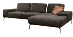 W.SCHILLIG Ecksofa »run, Designsofa mit tollem Sitzkomfort, bequem, L-Form« mit Holzsockel, Füße in Schwarz pulverbeschichtet, Breite 319 cm