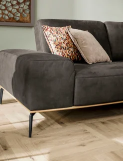 W.SCHILLIG Ecksofa »run, Designsofa mit tollem Sitzkomfort, bequem, L-Form« mit Holzsockel, Füße in Schwarz pulverbeschichtet, Breite 319 cm