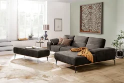 W.SCHILLIG Ecksofa »run, Designsofa mit tollem Sitzkomfort, bequem, L-Form« mit Holzsockel, Füße in Schwarz pulverbeschichtet, Breite 319 cm