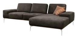 W.SCHILLIG Ecksofa »run, Designsofa mit tollem Sitzkomfort, bequem, L-Form« mit elegantem Holzsockel, Füße in Chrom glänzend, Breite 319 cm