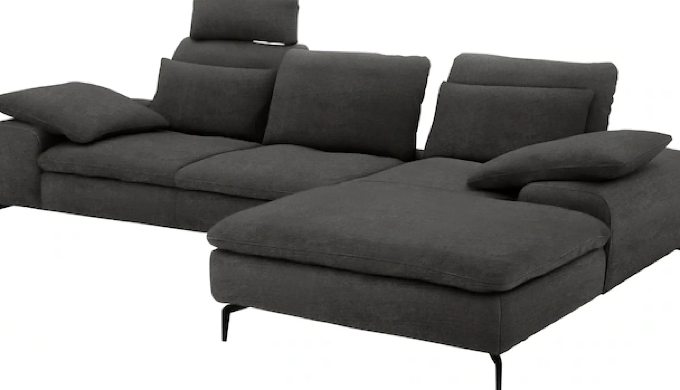 W.SCHILLIG Ecksofa »valentinoo, Designsofa, bequem, elegant und zeitlos, L-Form« inklusive Hocker, mit Sitztiefenverstellung, Breite 299 cm