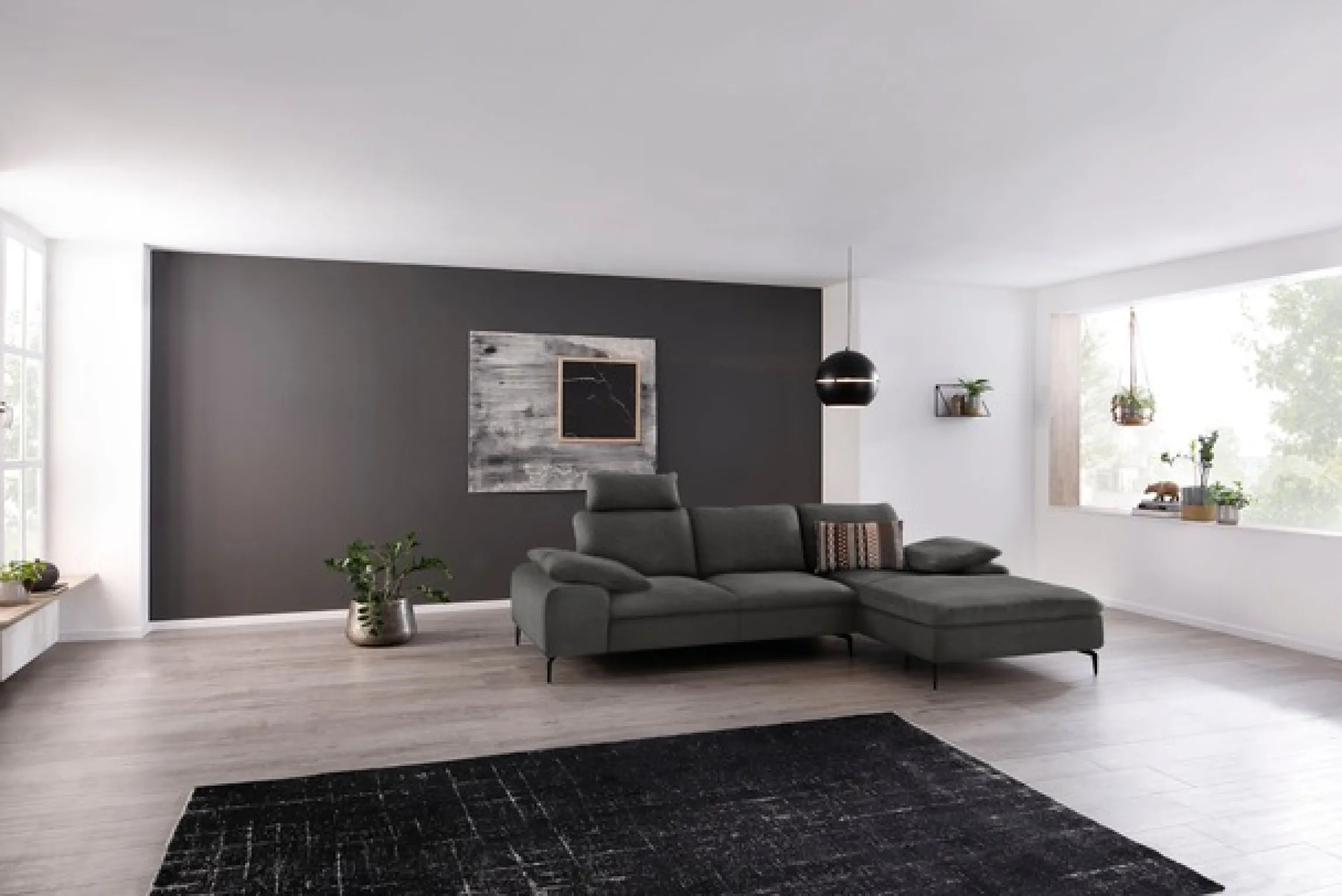 W.SCHILLIG Ecksofa »valentinoo, Designsofa, bequem, elegant und zeitlos, L-Form« inklusive Hocker, mit Sitztiefenverstellung, Breite 299 cm