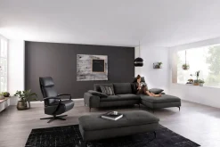 W.SCHILLIG Ecksofa »valentinoo, Designsofa, bequem, elegant und zeitlos, L-Form« inklusive Hocker, mit Sitztiefenverstellung, Breite 299 cm