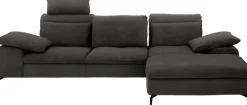 W.SCHILLIG Ecksofa »valentinoo, Designsofa, bequem, elegant und zeitlos, L-Form« inklusive Hocker, mit Sitztiefenverstellung, Breite 299 cm