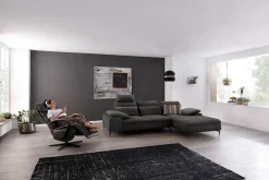 W.SCHILLIG Ecksofa »valentinoo, Designsofa, bequem, elegant und zeitlos, L-Form« inklusive Hocker, mit Sitztiefenverstellung, Breite 299 cm