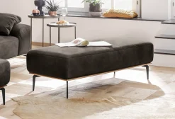 W.SCHILLIG Polsterhocker »run« mit Holzsockel, Füße in Schwarz pulverbeschichtet, Breite 150 cm
