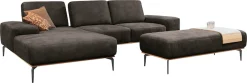 W.SCHILLIG Polsterhocker »run« mit Holzsockel, Füße in Schwarz pulverbeschichtet, Breite 150 cm