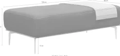 W.SCHILLIG Polsterhocker »run« mit Holzsockel, Füße in Schwarz pulverbeschichtet, Breite 150 cm