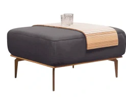 W.SCHILLIG Polsterhocker »run« mit Holzsockel, Füße in Bronze pulverbeschichtet, Breite 75 cm
