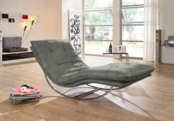 W.SCHILLIG Relaxliege »daily dreams« in Waffelkissen-Optik, Schaukelgestell Chrom glänzend, in 2 Breiten