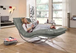 W.SCHILLIG Relaxliege »daily dreams« in Waffelkissen-Optik, Schaukelgestell Chrom glänzend, in 2 Breiten