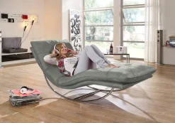 W.SCHILLIG Relaxliege »daily dreams« in Waffelkissen-Optik, Schaukelgestell Chrom glänzend, in 2 Breiten