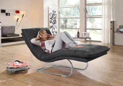 W.SCHILLIG Relaxliege »daily dreams« in Waffelkissen-Optik, wahlweise mit Motor, Freischwingergestell