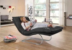 W.SCHILLIG Relaxliege »daily dreams« in Waffelkissen-Optik, wahlweise mit Motor, Freischwingergestell