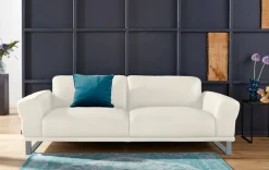 W.SCHILLIG 2,5-Sitzer »montanaa bequem, Federkernunterfederung, elegant und edel« mit Metallkufen in Silber matt, Breite 232 cm