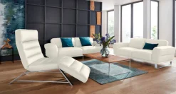 W.SCHILLIG 2,5-Sitzer »montanaa bequem, Federkernunterfederung, elegant und edel« mit Metallkufen in Silber matt, Breite 232 cm