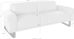 W.SCHILLIG 2,5-Sitzer »montanaa bequem, Federkernunterfederung, elegant und edel« mit Metallkufen in Silber matt, Breite 232 cm