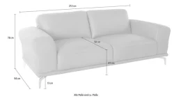 W.SCHILLIG 2,5-Sitzer »montanaa Designsofa mit erstklassigem Sitzkomfort, Federkern« mit Metallfüßen in Bronze pulverbeschichtet, Breite 212 cm