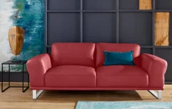 W.SCHILLIG 2,5-Sitzer »montanaa elegant und edel, bequem, Federkernunterfederung« mit Metallkufen in Chrom glänzend, Breite 212 cm