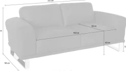 W.SCHILLIG 2,5-Sitzer »montanaa elegant und edel, bequem, Federkernunterfederung« mit Metallkufen in Chrom glänzend, Breite 212 cm