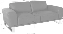 W.SCHILLIG 2,5-Sitzer »montanaa elegant und edel, bequem, Federkernunterfederung« mit Metallkufen in Chrom glänzend, Breite 212 cm